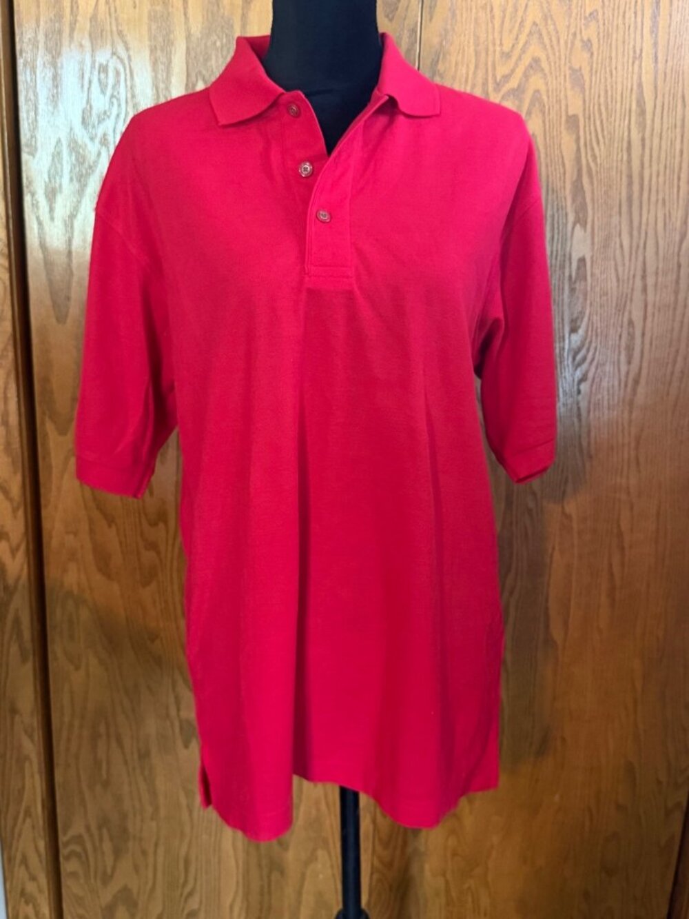 Port Authority Polo Shirt Medium Red Short Sleeve